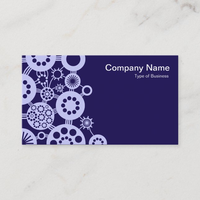 Carte De Visite Écosystème - Bleu en poudre sur Indigo profond 150 (Devant)