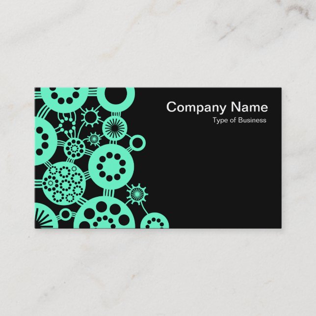 Carte De Visite Écosystème - Turquoise sur Noir (Devant)