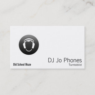 Carte De Visite Écouteurs noirs de bouton du DJ