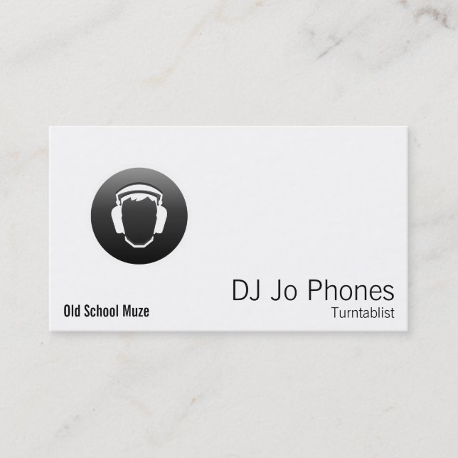 Carte De Visite Écouteurs noirs de bouton du DJ (Devant)