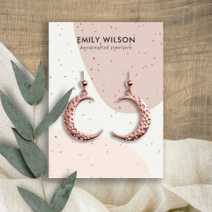 CARTE DE VISITE ÉCRAMIQUE PEACH ROSE BLUSH WAVE STUD EARRING AFFIC