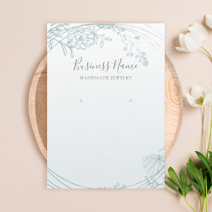 Carte De Visite Écran à bijoux Sage Green Floral Circle