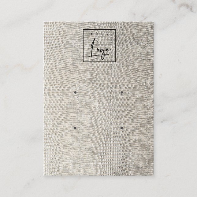 Carte De Visite Ecran à oreille 2 en cuir de perle d'argent (Devant)