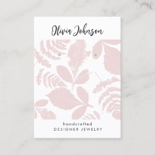 Carte De Visite Écran à oreille Motif en feuille rose tendance