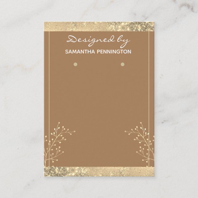 Carte De Visite Écran à oreille or floral (Devant)