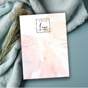 Carte De Visite Écran Abstrait du collier d'aquarelle rose