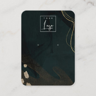 Carte De Visite Écran Abstrait du logo de l'oreille en or noir ve