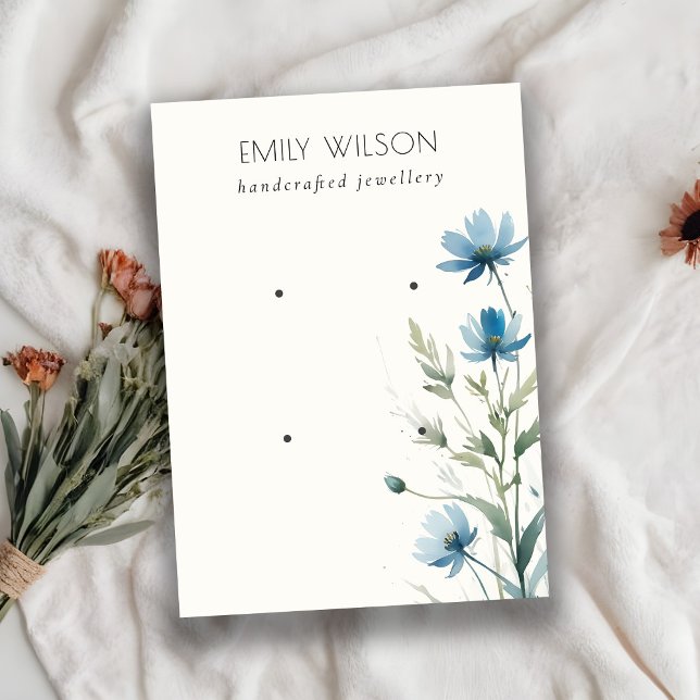 Carte De Visite Ecran bleu-bleu Fleur sauvage 2 oreille (Créateur téléchargé)