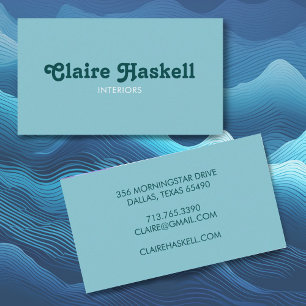 Carte De Visite Écran Bleu chic Turquoise minimaliste