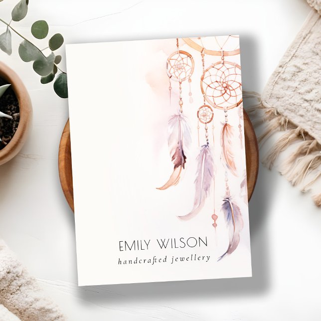 Carte De Visite Écran Chic Boho Dreamcatcher Blank Jewelry (Créateur téléchargé)