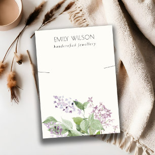 Carte De Visite Écran Chic Lilac Aquarelle Florale Collier