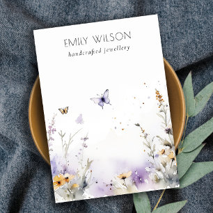 Carte De Visite Écran Chic Lilac Fleur sauvage noir logo