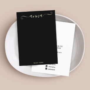 Carte De Visite Écran Collier noir signature simple