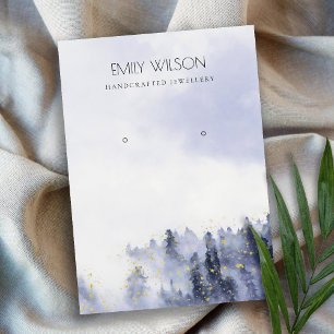 CARTE DE VISITE ÉCRAN D'APERÇU DU PAYSAGE DE NEIGE BLEU VIOLET NOI