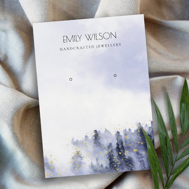 CARTE DE VISITE ÉCRAN D'APERÇU DU PAYSAGE DE NEIGE BLEU VIOLET NOI (Créateur téléchargé)