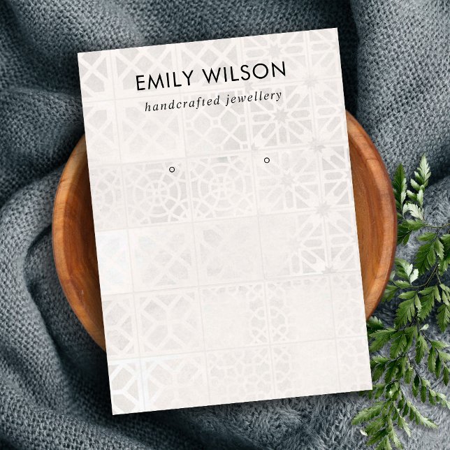 CARTE DE VISITE ÉCRAN D'APPROVISIONNEMENT EN TILE MAROCAIN BLANC T (Créateur téléchargé)