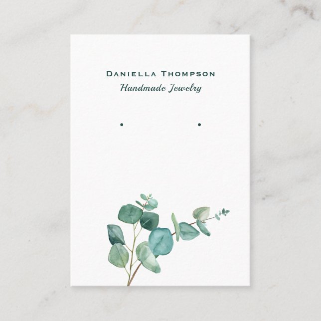 Carte De Visite Écran d'aquarelle Feuille Bijoux (Devant)