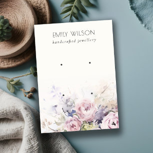 Carte De Visite Écran d'aquarelle Rose florale 2 oreilles