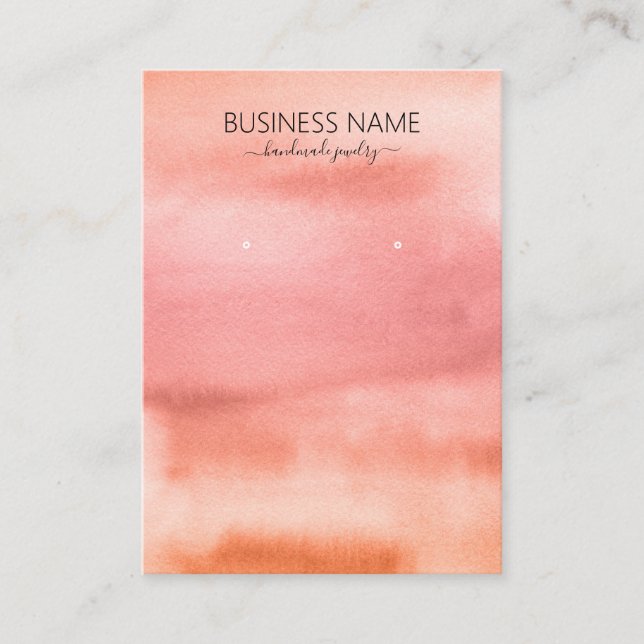 Carte De Visite Ecran d'aquarelle rose orangé de la Terre