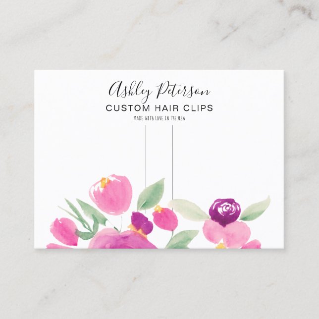 Carte De Visite Écran de barrette à poils d'aquarelle de couleur f (Devant)