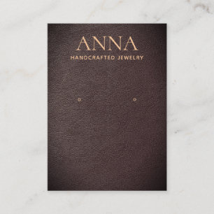 Carte De Visite Écran de bijoux en cuir Brown Tan