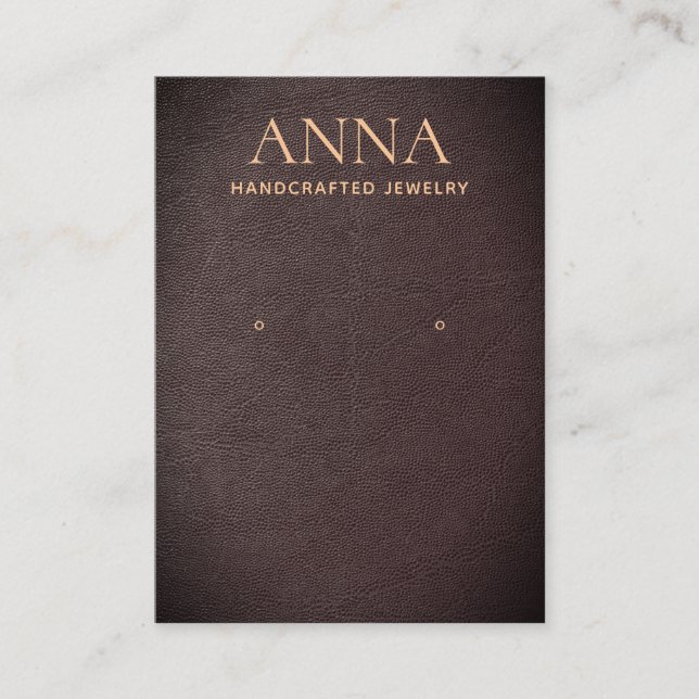 Carte De Visite Écran de bijoux en cuir Brown Tan (Devant)