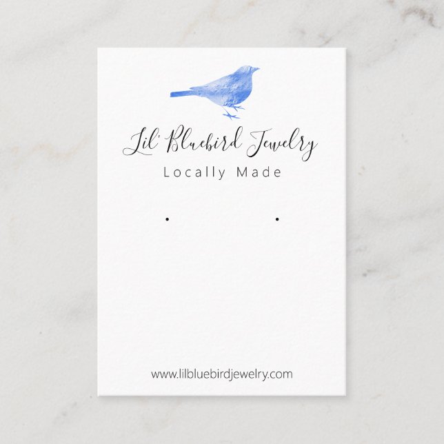 Carte De Visite Écran de bijoux faits main Bluebird (Devant)