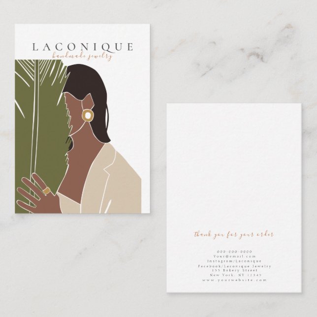 Carte De Visite Écran de bijoux | Portraits de filles | ABSTRAIT (Devant / Derrière)