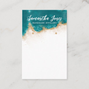 Carte De Visite Écran de bijoux turquoise et Gold Chic