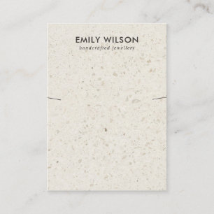 CARTE DE VISITE ÉCRAN DE BRACELET DE COULEUR BLANC EN TERRAZZO