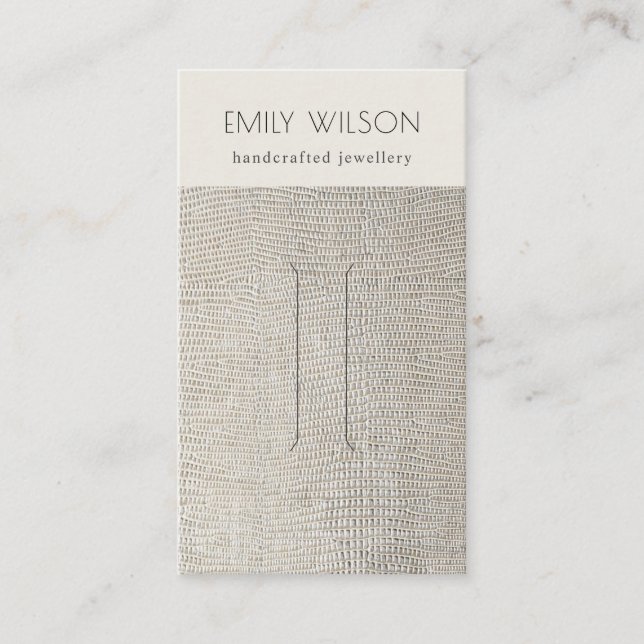 Carte De Visite Écran de clip en cuir de perle d'argent (Devant)