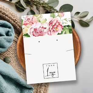Carte De Visite Écran de collier à oreille du logo floral Peony