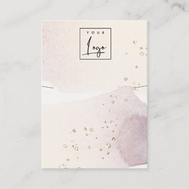 Carte De Visite Écran de collier Abstrait Gold Purple Logo (Devant)