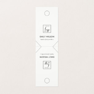 Carte De Visite Écran de collier blanc noir minimal chic