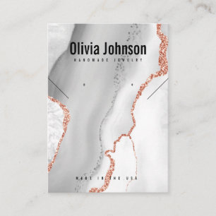 Carte De Visite Écran de collier blanc Porte bijoux Boucles d'orei