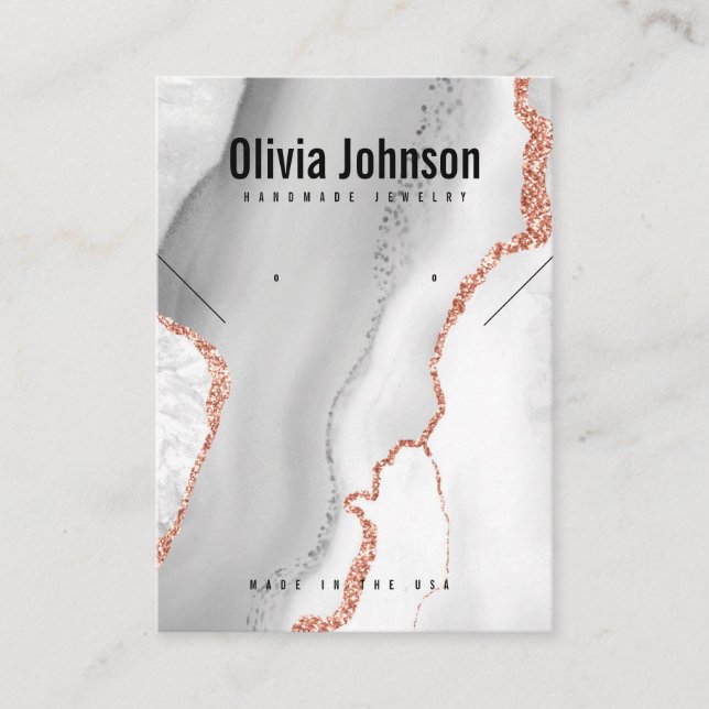 Carte De Visite Écran de collier blanc Porte bijoux Boucles d'orei (Devant)