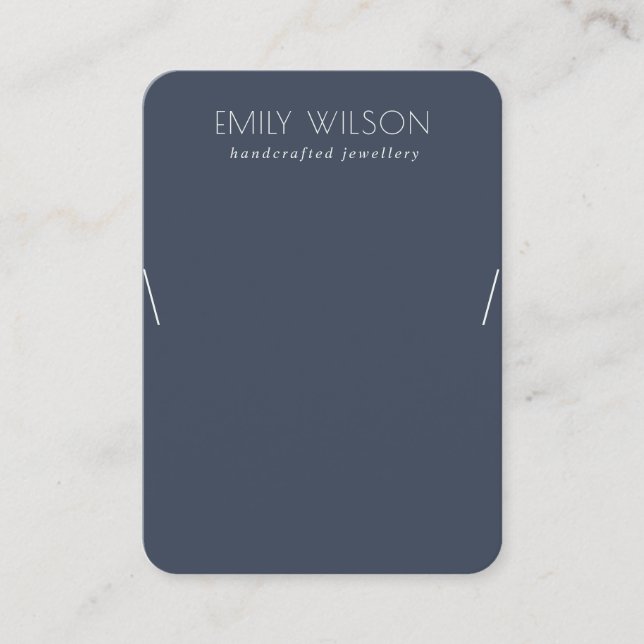 Carte De Visite Écran de collier bleu foncé bleu marine minimal (Devant)