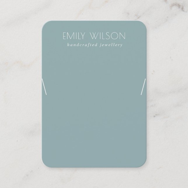 Carte De Visite Écran de collier bleu gris sombre simple (Devant)