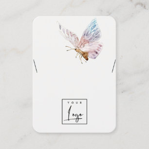 Carte De Visite Écran de collier de logo Dreamy Blush Aqua Butterf