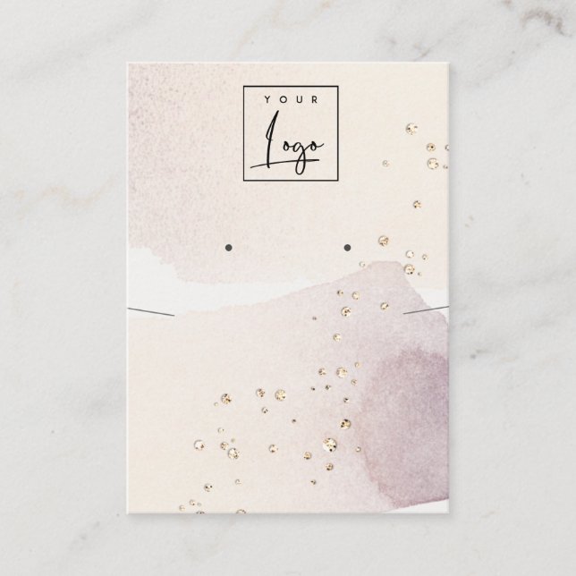 Carte De Visite Écran de collier d'oreille Abstrait or violet (Devant)