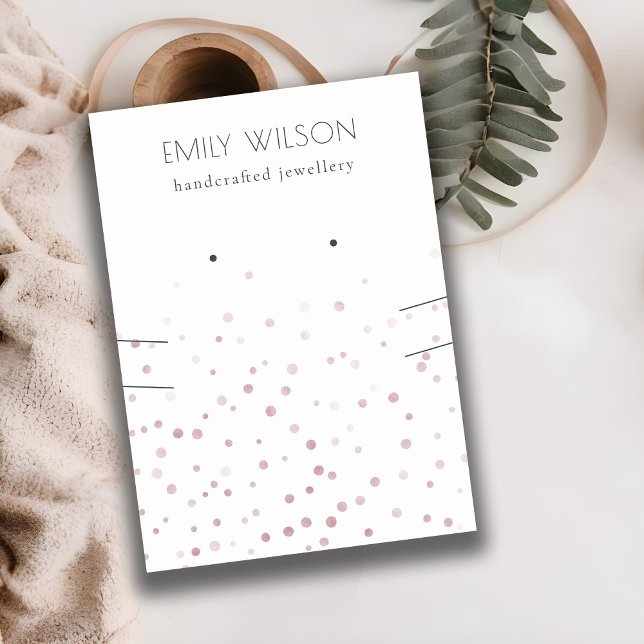 Carte De Visite Écran de collier d'oreille Confetti Aquarelle (Créateur téléchargé)