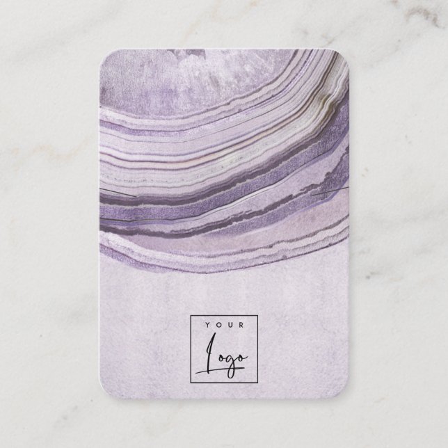 Carte De Visite Écran de collier terreux Mauve Lilac Agate (Devant)