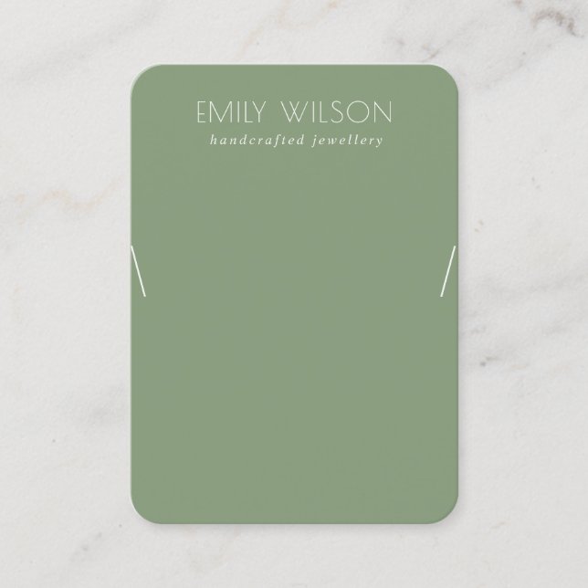 Carte De Visite Écran de collier vert moisi simple (Devant)