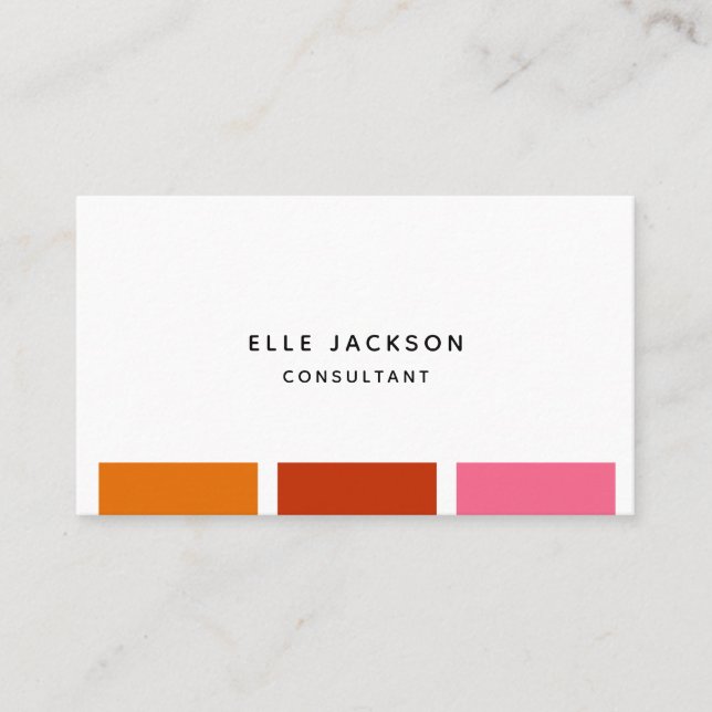 Carte De Visite Écran de couleur minimaliste à Personnaliser clair (Devant)