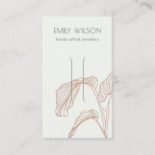 Carte De Visite Écran de fond en terre cuite en feuille de palmier