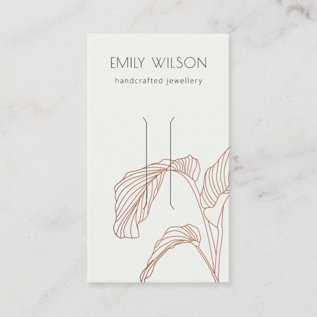 Carte De Visite Écran de fond en terre cuite en feuille de palmier (Devant)