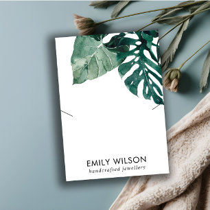 CARTE DE VISITE ÉCRAN DE LA FAUNE DE LA MOSTERA VERTE TROPICALE