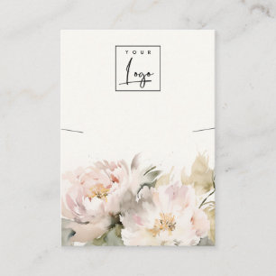 Carte De Visite Écran de logo Blush Peony Floral Bunch