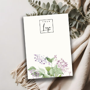 Carte De Visite Écran de logo floral Lilac