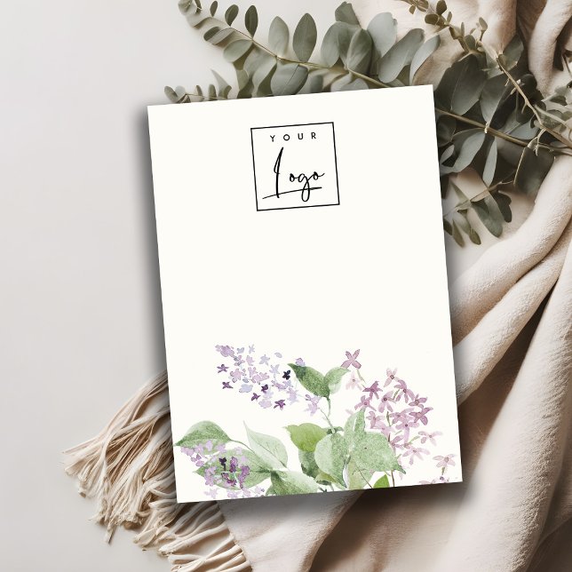 Carte De Visite Écran de logo floral Lilac (Créateur téléchargé)